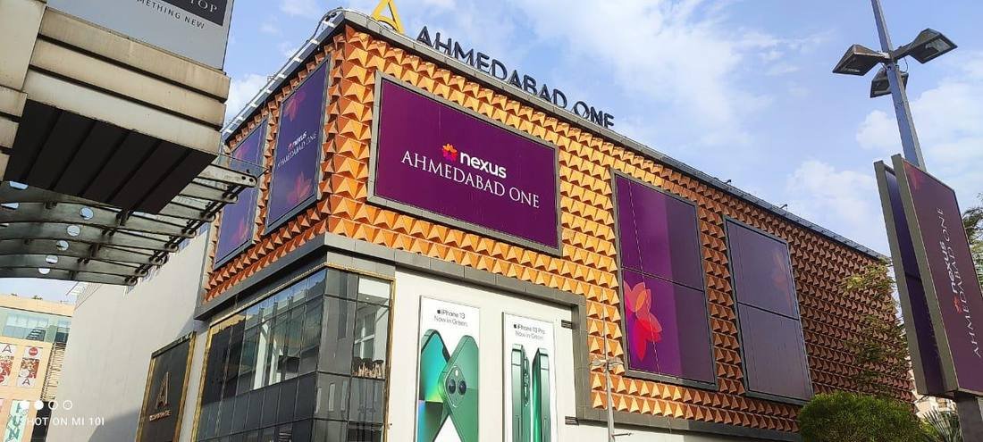 Nexus Ahmedabad One mall facade branding